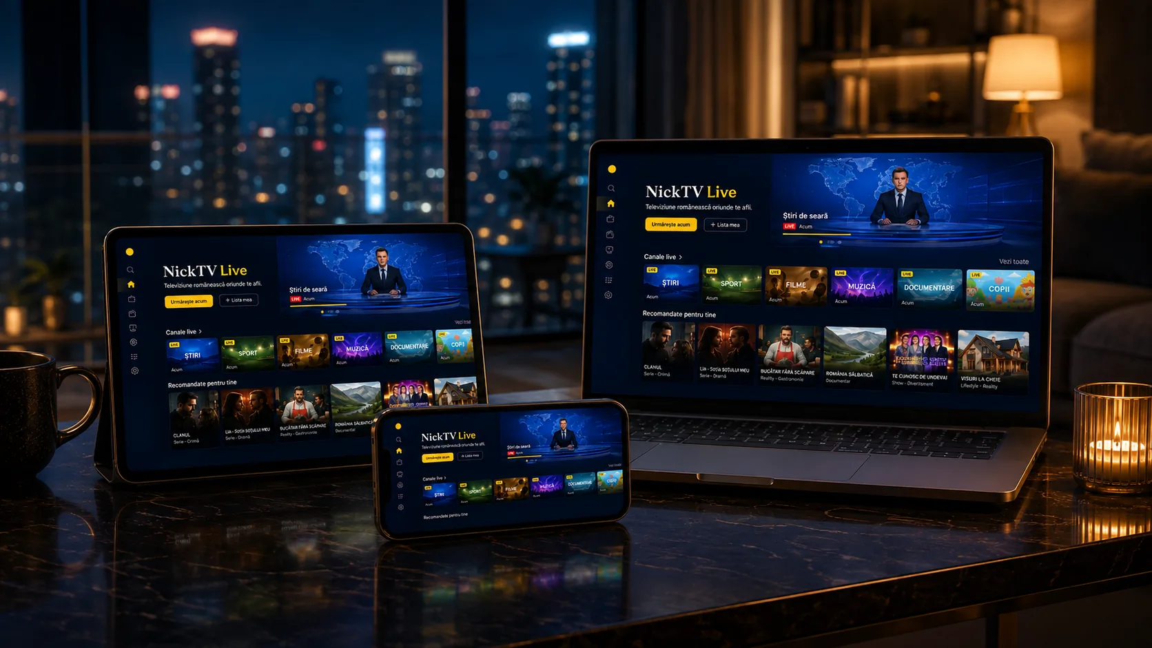 NickTV pe laptop, tabletă și telefon