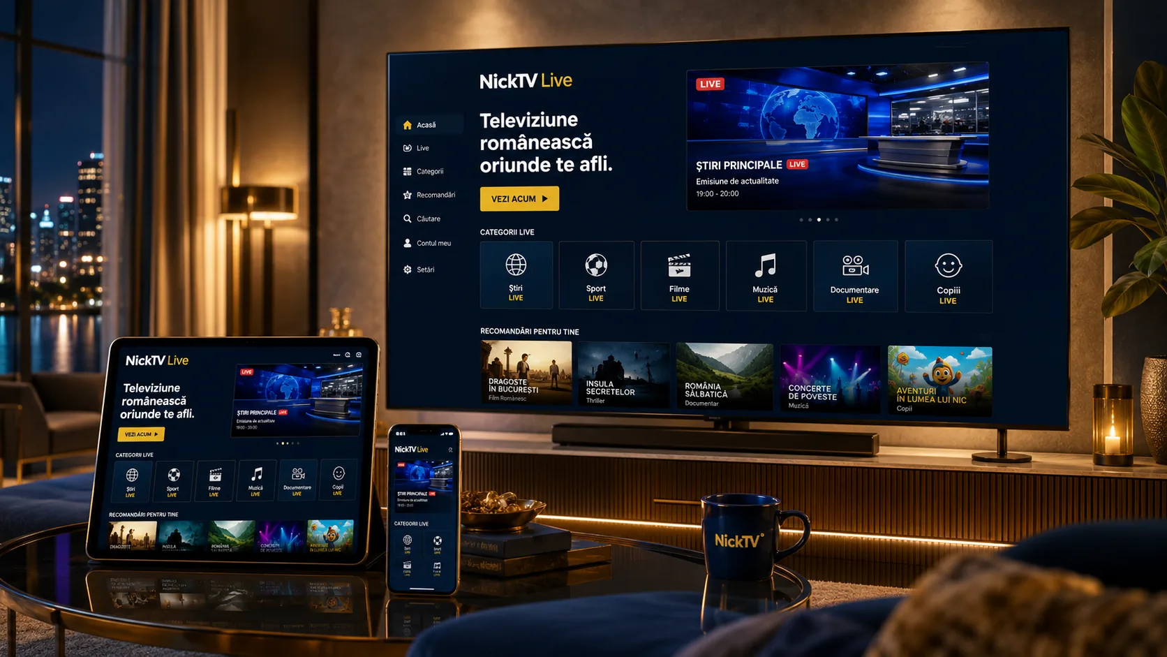 NickTV pe Smart TV, tabletă și telefon